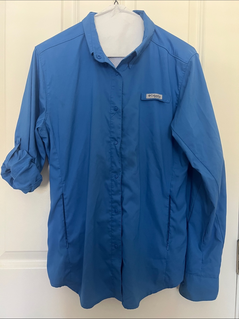 Columbia Women's Blue Outdoor Button-Front lightweight Shirt Jacket